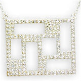 Alamode High-Polished 925 Sterling Silver Necklace with AAA Grade CZ in Clear - Alamode