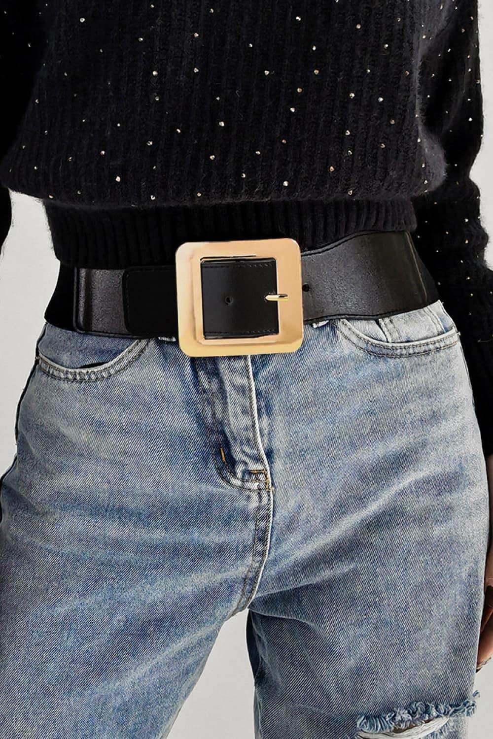 Alloy Buckle PU Leather Belt - Trendsi - Flyclothing LLC