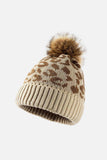 Leopard Pom-Pom Cuffed Beanie - Trendsi - Flyclothing LLC