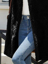 Texture Button Up Dropped Shoulder Coat - Trendsi - Flyclothing LLC
