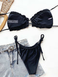 Frill Trill Halter Neck Bikini Set - Trendsi - Flyclothing LLC