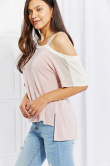 Andree by Unit Full Size Something Simple Cold Shoulder Tee - Trendsi