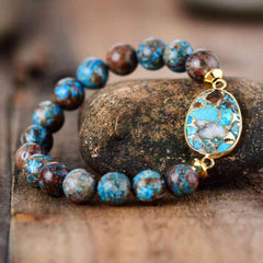 Natural Stone Beaded Bracelet - Trendsi