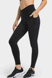 V-Waist Yoga Leggings with Pockets - Trendsi - Flyclothing LLC