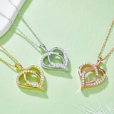 Moissanite 925 Sterling Silver Heart Shape Necklace - Flyclothing LLC