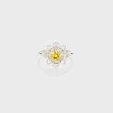 Flower Shape Zircon Platinum-Plated 925 Sterling Silver Ring - Trendsi