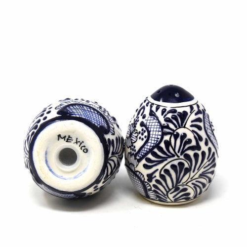 Encantada Handmade Pottery Spice Shakers, Blue Flower - Encantada