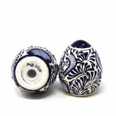 Encantada Handmade Pottery Spice Shakers, Blue Flower - Encantada