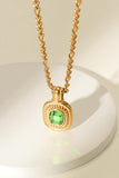 18K Gold Plated Inlaid Rhinestone Pendant Necklace - Trendsi