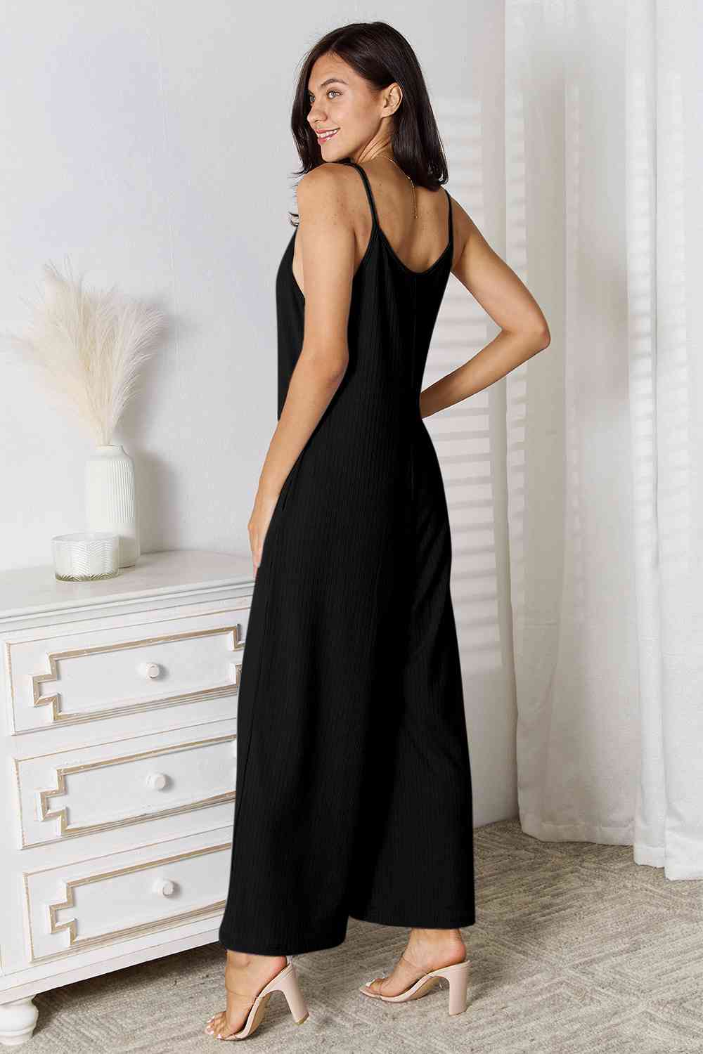 Basic Bae Full Size Spaghetti Strap V-Neck Jumpsuit - Trendsi - Flyclothing LLC