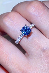 Future Style 1 Carat Moissanite Side Stone Ring - Trendsi