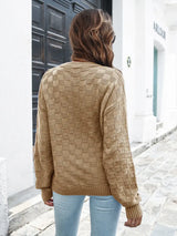 Round Neck Dropped Shoulder Sweater - Trendsi - Flyclothing LLC