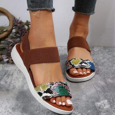 PU Leather Open Toe Low Heel Sandals - Trendsi - Flyclothing LLC