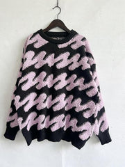 Ribbed Striped Dropped Shoulder Sweater - Trendsi