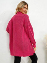Open Front Dropped Shoulder Cardigan - Trendsi - Flyclothing LLC