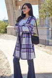 Double Take Full Size Plaid Button Up Lapel Collar Coat - Trendsi - Flyclothing LLC