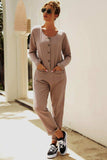 Buttoned Drop Shoulder Pocket Jumpsuit - Trendsi - Flyclothing LLC