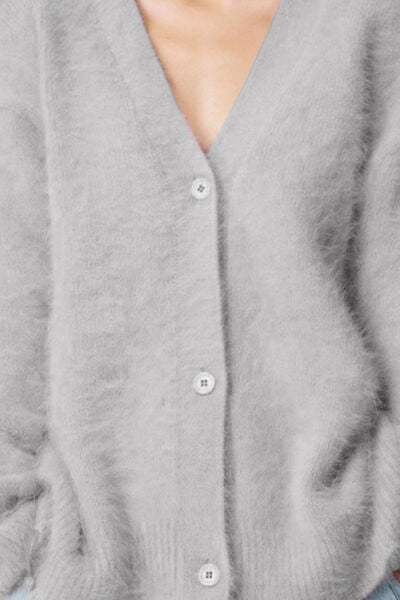 Button Up Dropped Shoulder Cardigan - Trendsi - Flyclothing LLC