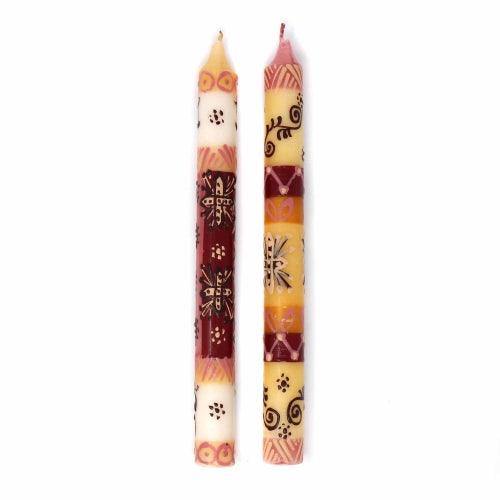 Tall Hand Painted Candles - Pair - Halisi Design - Nobunto - Flyclothing LLC