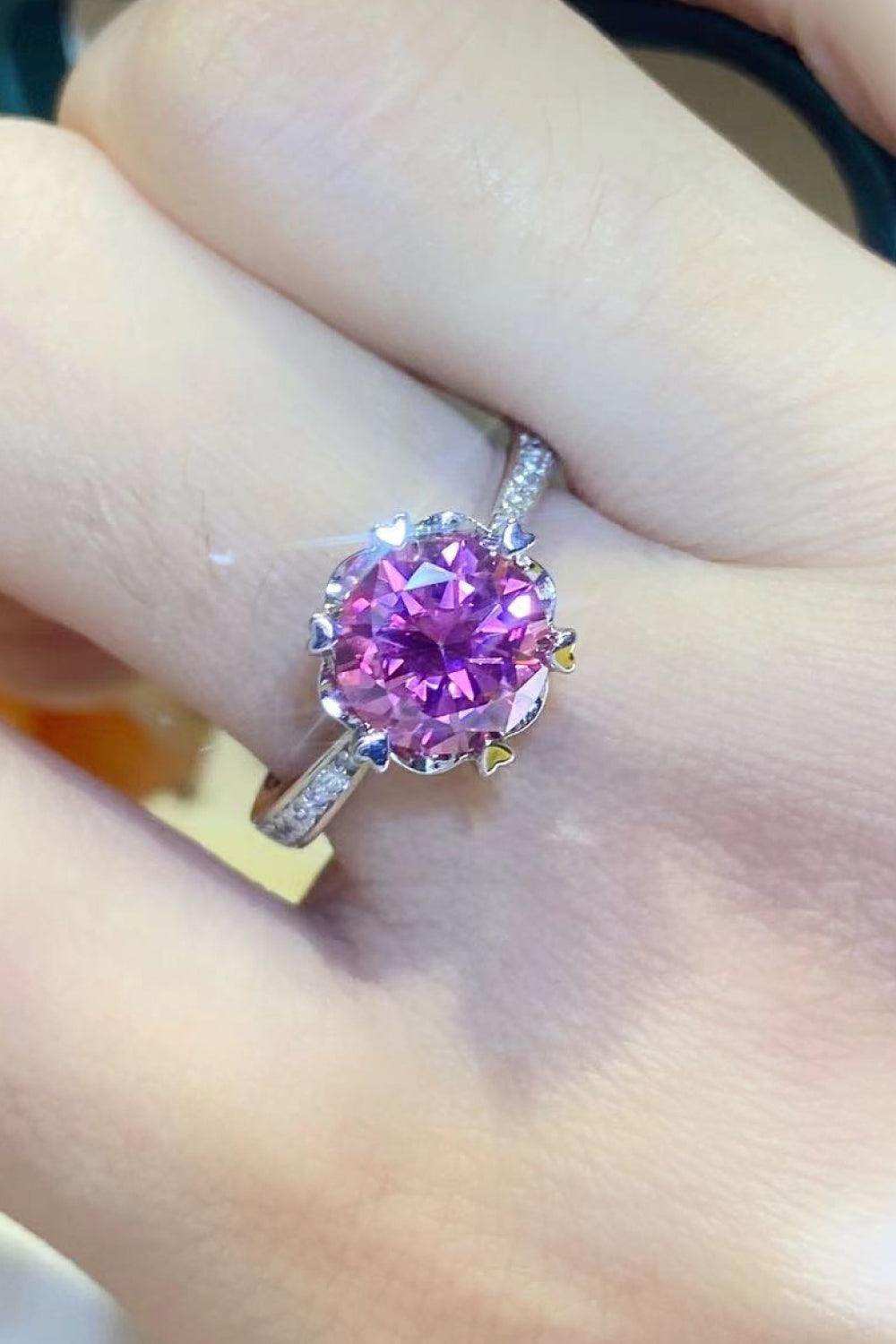 Shining For You 2 Carat Moissanite 925 Sterling Silver Ring - Trendsi - Flyclothing LLC