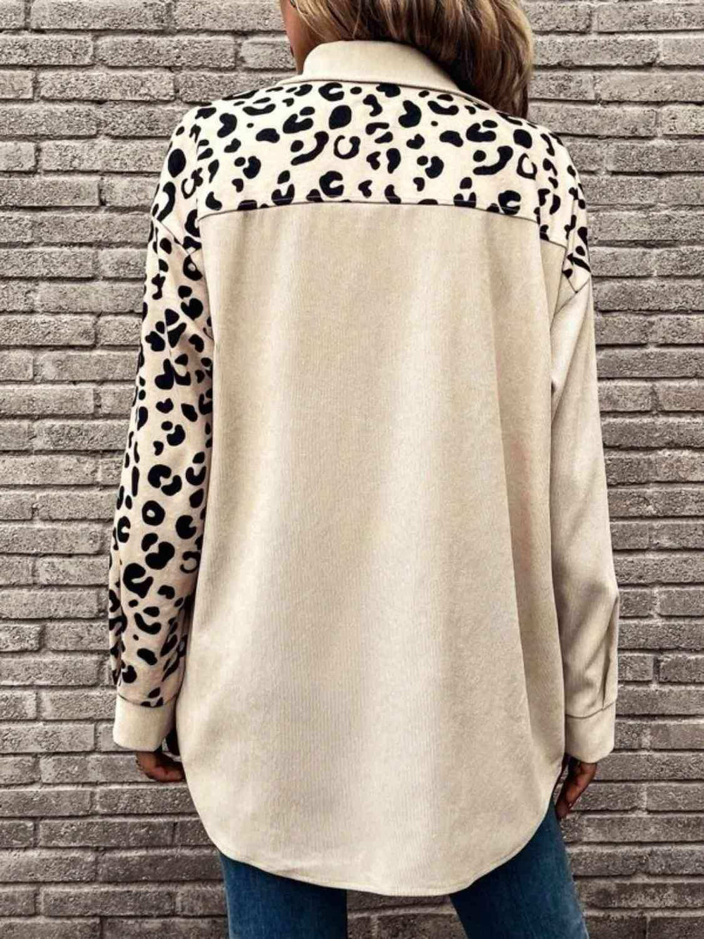 Full Size Leopard Collared Shirt - Trendsi - Flyclothing LLC