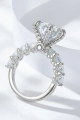 3-Carat Moissanite Platinum-Plated Side Stone Ring - Trendsi - Flyclothing LLC