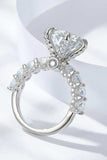 3-Carat Moissanite Platinum-Plated Side Stone Ring - Trendsi - Flyclothing LLC