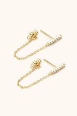 Moissanite 925 Sterling Silver Connected Earrings - Trendsi - Flyclothing LLC