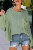 Exposed Seam Round Neck Top with Pocket - Trendsi - Flyclothing LLC