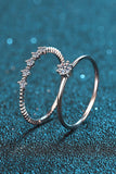 Moissanite 925 Sterling Silver Two-Piece Ring Set - Trendsi