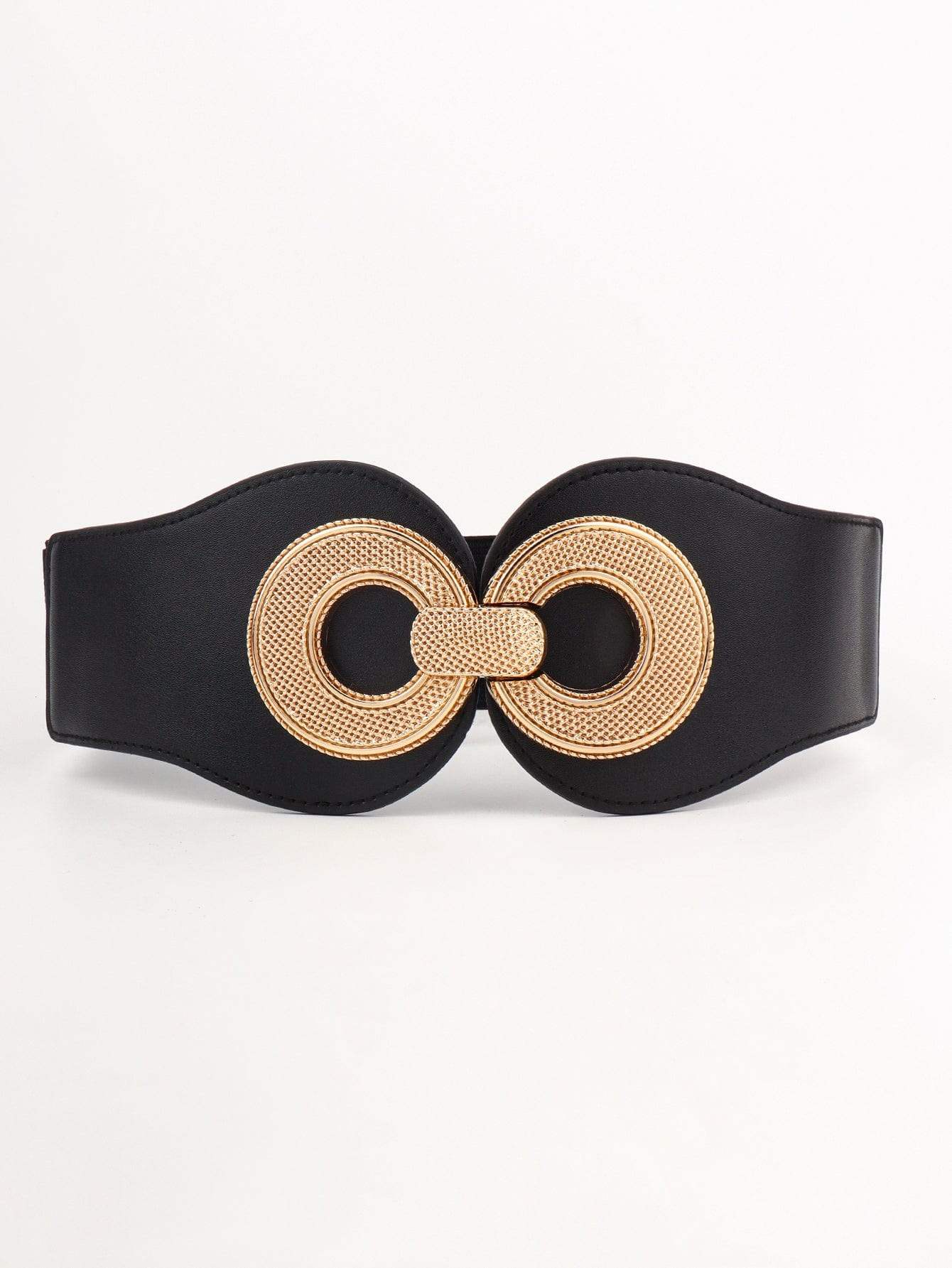 Alloy Buckle Elastic PU Belt - Trendsi - Flyclothing LLC