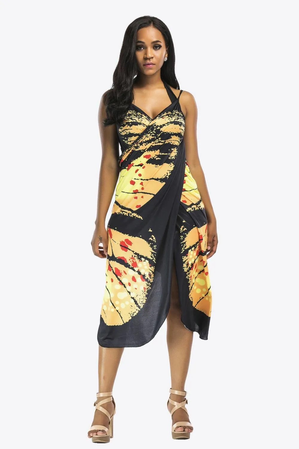 Butterfly Spaghetti Strap Cover Up - Trendsi