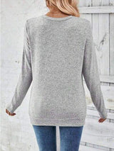 Round Neck Long Sleeve T-Shirt - Trendsi - Flyclothing LLC