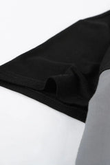 Color Block Side Slit Round Neck T-Shirt - Trendsi - Flyclothing LLC