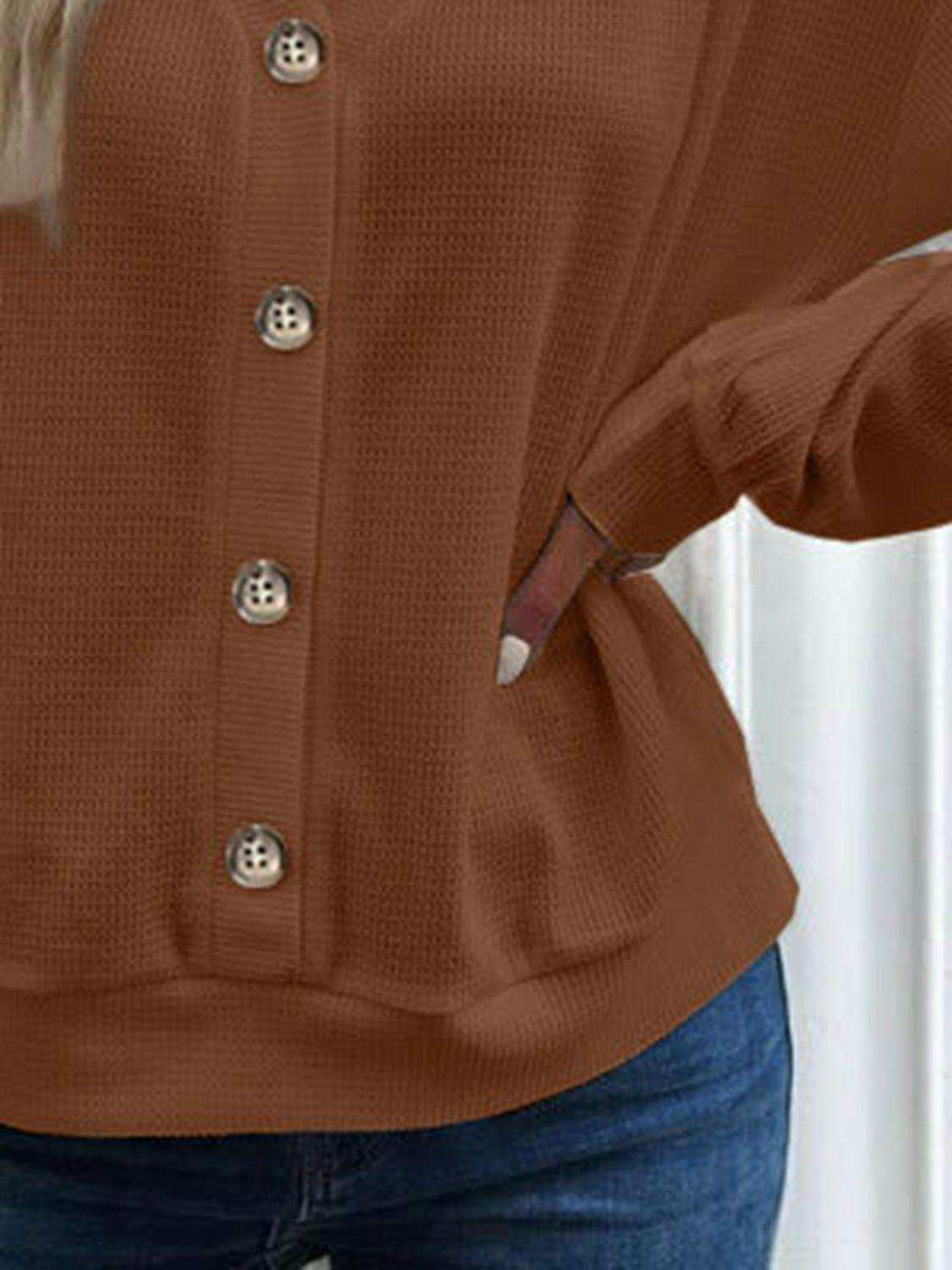 V-Neck Dropped Shoulder Blouse - Trendsi - Flyclothing LLC