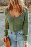 Scoop Neck Long Sleeve Top - Trendsi - Flyclothing LLC