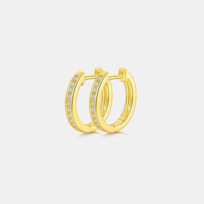 Moissanite 925 Sterling Silver Huggie Earrings - Trendsi - Flyclothing LLC