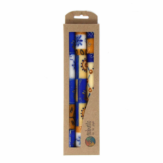 Tall Hand Painted Candles - Three in Box - Durra Design - Nobunto - Flyclothing LLC
