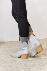 East Lion Corp Rhinestone Ankle Cowboy Boots - Trendsi