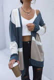 Color Block Dropped Shoulder Cardigan - Trendsi