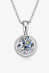 2 Carat Moissanite 925 Sterling Silver Necklace - Trendsi - Flyclothing LLC
