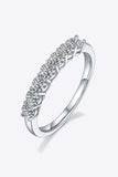 Moissanite Platinum-Plated Half-Eternity Ring - Trendsi - Flyclothing LLC