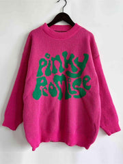 PINKY PROMISE Graphic Sweater - Trendsi