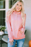 Printed Long Sleeve Hoodie with Pocket - Trendsi - Flyclothing LLC