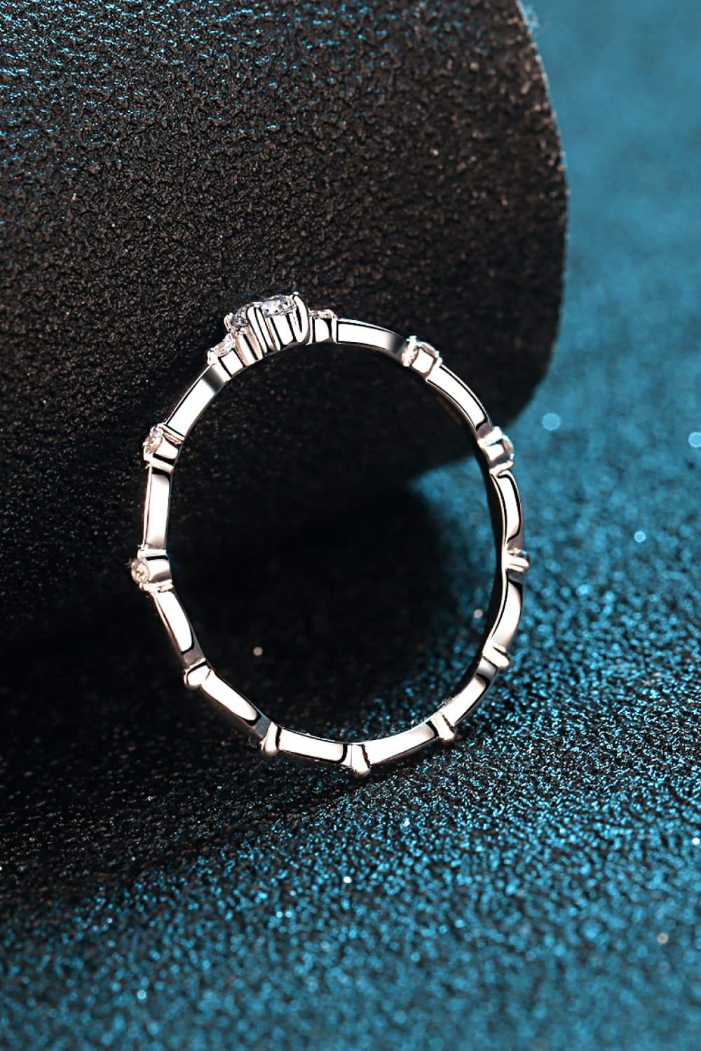 Moissanite 925 Sterling Silver Rhodium-Plated Ring - Trendsi - Flyclothing LLC