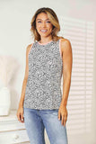Double Take Printed Round Neck Tank - Trendsi - Flyclothing LLC