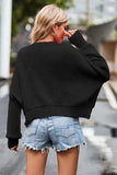 Round Neck Drop Shoulder Long Sleeve Sweater - Trendsi - Flyclothing LLC