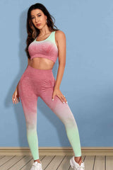 Gradient Sports Tank and Leggings Set - Trendsi