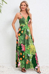 Printed Surplice Maxi Cami Dress - Trendsi