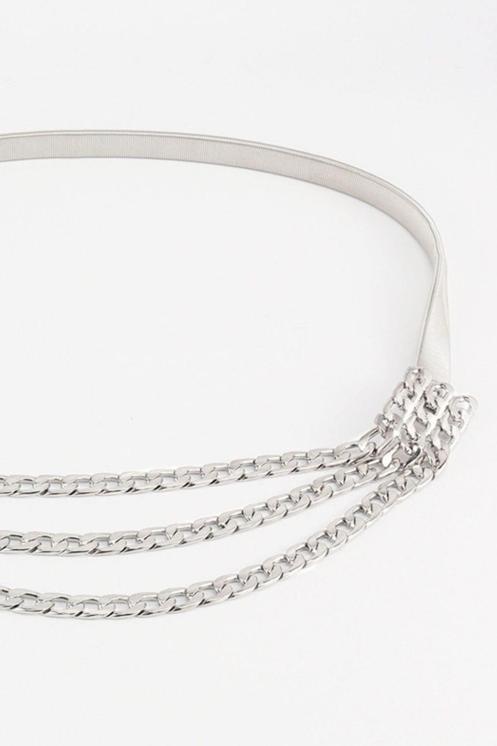 Metal Triple-Layered Chain Belt - Trendsi